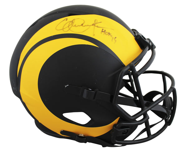 Rams Eric Dickerson "HOF 99" Signed Eclipse F/S Speed Rep Helmet BAS W #WS41823