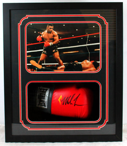Mike Tyson Autographed Shadow Box Red EverfreshBoxing Glove Knock Out- JSA W