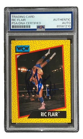 Ric Flair Signed 1991 WCW #42 Wrestling Trading Card 16x Inscribed PSA