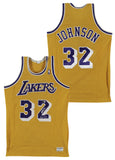Lakers Magic Johnson "HOF 02" Signed Yellow MacGregor Sand-Knit Jersey BAS Wit 4