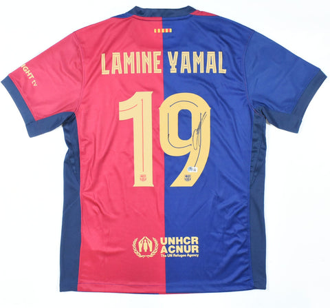 Lamine Yamal Signed FC Barcelona Home Soccer Jersey #19 - Beckett Hologram *L