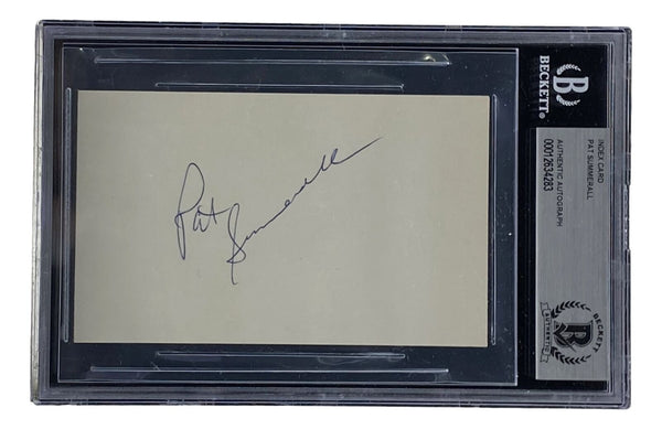 Pat Summerall Chicago Cardinals Signed Slabbed Index Card BAS 00012634283