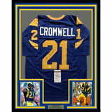 FRAMED Autographed/Signed NOLAN CROMWELL 33x42 Los Angeles Blue Jersey JSA COA
