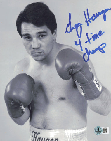 Greg Haugen Autographed Signed 8x10 Photo "4 Time Champ" Beckett BAS QR #BS30772
