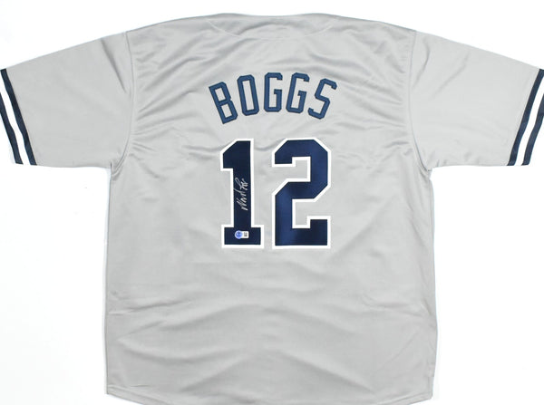 Wade Boggs Autographed Grey Pro Style Jersey - Beckett W Hologram *Silver
