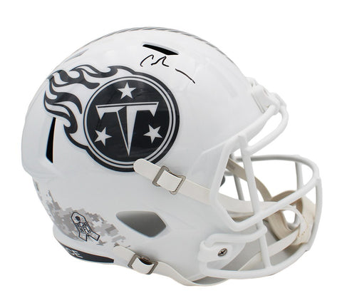 Chris Johnson Signed Tennessee Titans Speed Full Size Salute To Service 3 Helmet