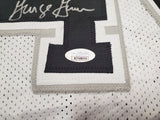 SAN ANTONIO SPURS GEORGE GERVIN AUTOGRAPHED WHITE JERSEY JSA STOCK #197001