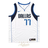 Luka Doncic Mavericks Signed Authentic White Nike Swingman Jersey Panini