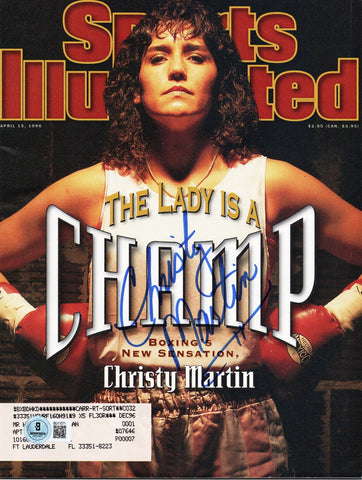 Christy Martin Signed Sports Illustrated Boxing The Lady Is A Champ 4/15/96 BAS