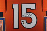 Tim Tebow Autographed/Signed Pro Style Framed Orange XL Jersey Beckett 40147