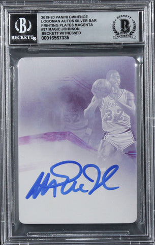 Lakers Magic Johnson Signed 2019 Panini Eminence #37 #1/1 Card Auto 10! BAS Slab