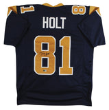 Torry Holt Authentic Signed Navy Pro Style Jersey Autographed BAS Witnessed
