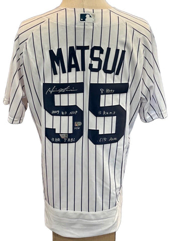 Hideki Matsui Signed Authentic Yankees 10/10 WS 6 Stat MVP Auto Jersey Fanatics