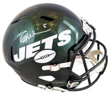 Jets Garrett Wilson Signed Full Size Speed Rep Helmet W/ Case Fanatics