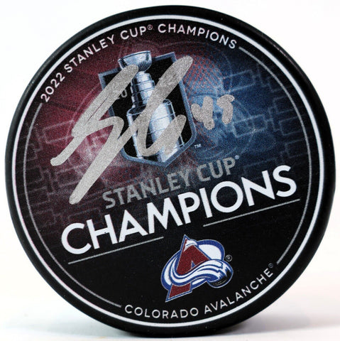 Samuel Girard Autographed 2022 Stanley Cup Champions Puck JSA COA
