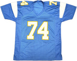 CHARGERS RON MIX AUTOGRAPHED BLUE JERSEY "HOF 1979" BECKETT WITNESS 230001