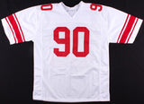 Jason Pierre-Paul Signed White Giants Jersey (JSA) Super Bowl champion (XLVI)