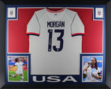 Alex Morgan Autographed USA Womens World Cup Nike Soccer Framed Jersey Beckett A