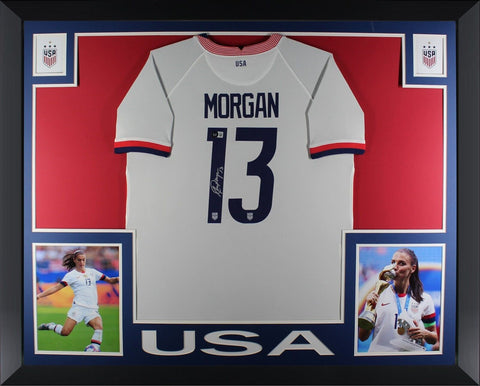 Alex Morgan Autographed USA Womens World Cup Nike Soccer Framed Jersey Beckett A