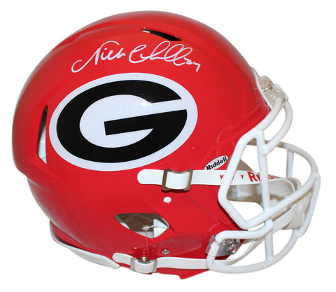 Nick Chubb Autographed Georgia Bulldogs Speed Authentic Helmet BAS 40038