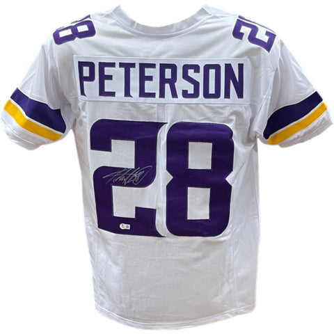 Adrian Peterson Autographed/Signed Pro Style White Jersey Beckett 43678