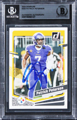 Steelers Patrick Peterson Authentic Signed 2023 Donruss #253 Card BAS Slabbed