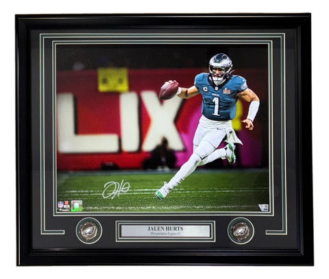 Jalen Hurts Signed Framed 16x20 Eagles Super Bowl LIX Photo Fanatics