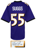 Terrell Suggs Signed Purple Custom Football Jersey - (SCHWARTZ COA)