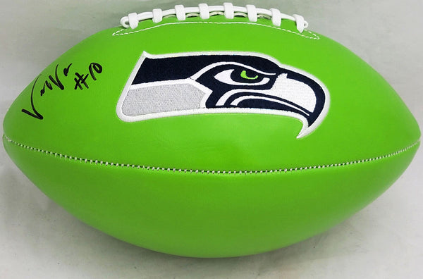 Uchenna Nwosu Autographed Seattle Seahawks Green Logo Football MCS Holo #81172