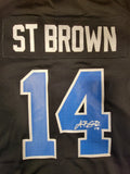 AMON RA ST BROWN SIGNED DETROIT LIONS NIKE AUTHENTIC SCREENPRINT JERSEY BECKETT