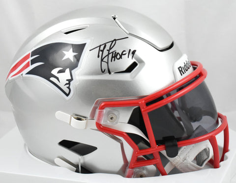 Ty Law Signed New England Patriots Mid-Size SpeedFlex Helmet HOF- Beckett W Holo