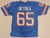 Houston Oilers Elvin Bethea Autographed Blue Jersey "HOF 03" JSA #WIT690425