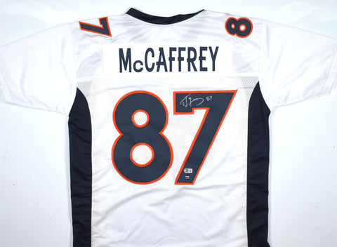 Ed McCaffrey Autographed White Pro Style Jersey - Beckett W Hologram *Silver