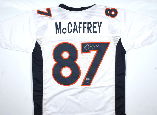 Ed McCaffrey Autographed White Pro Style Jersey - Beckett W Hologram *Silver
