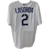 Tommy Lasorda Signed Los Angeles Dodgers White Majestic Jersey BAS 44651