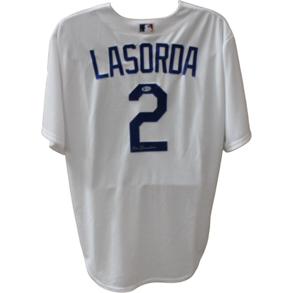 Tommy Lasorda Signed Los Angeles Dodgers White Majestic Jersey BAS 44651