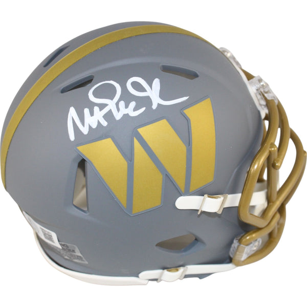 Magic Johnson Autographed Washington Commanders Slate Mini Helmet Beckett 49618