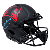 Randy Moss Patriots Signed 2007 NFL Rec 23 TDs Insc Eclipse Authentic Helmet BAS