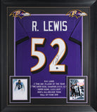 Ray Lewis Authentic Signed Purple Pro Style Stat Framed Jersey BAS Witnessed