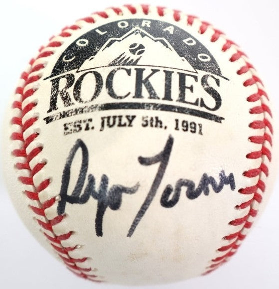 Ryan Turner Autographed Colorado Rockies (Original Logo) Baseball - JSA COA