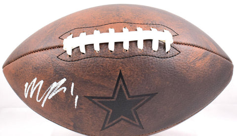 Micah Parsons Autographed Dallas Cowboys Distressed Logo Football- Fanatics