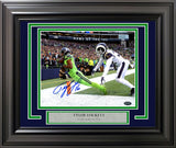 TYLER LOCKETT AUTOGRAPHED FRAMED 8X10 PHOTO SEAHAWKS TOE TAP TD MCS 210975