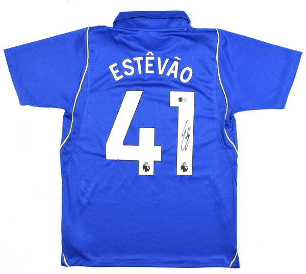 Estevao Willian Autographed Chelsea Home Soccer Jersey #41 - Beckett *M