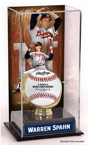 Warren Spahn Milwaukee Brewers Hall of Fame Sublimated Display Case with Image