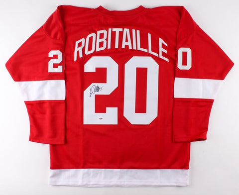 Luc Robitaille Signed Red Wings Jersey (PSA) 668 NHL Goals / 2002 Stanley Cup