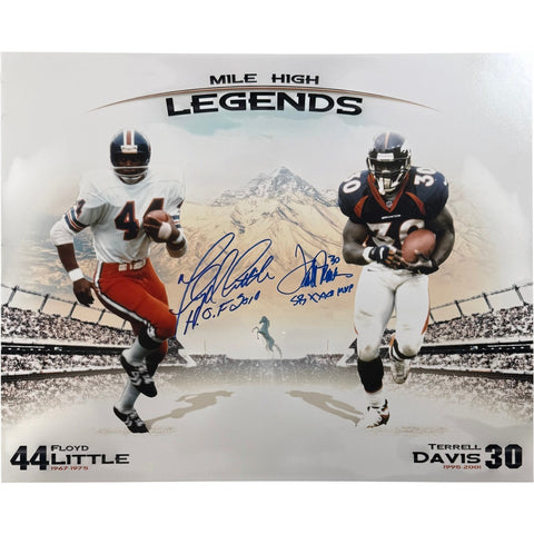 Floyd Little Terrell Davis Signed Denver Broncos 16x20 Photo SB MVP HOF 57881