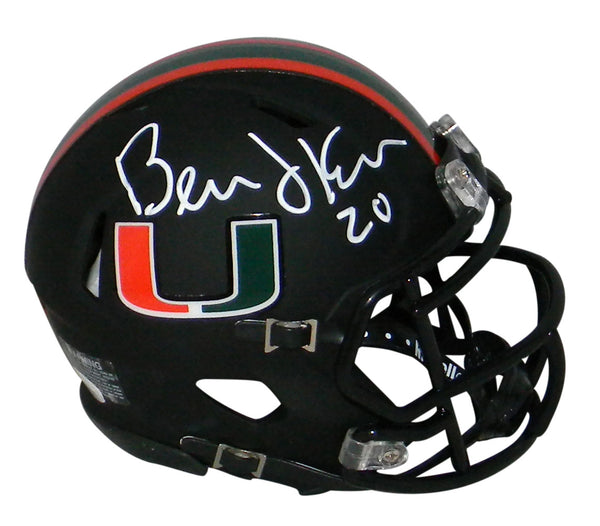 BERNIE KOSAR AUTOGRAPHED MIAMI HURRICANES BLACK SPEED MINI HELMET JSA