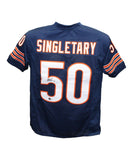 Mike Singletary Autographed/Signed Pro Style Navy Jersey Beckett 41175
