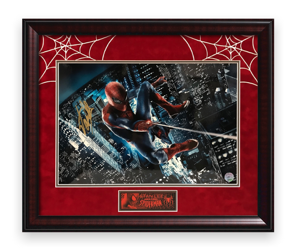 Stan Lee Signed Autographed Spiderman 16x20 Photo Framed to 23x26 Stan Lee Signed Autographed Spiderman 16x20 Photo Framed to 23x26