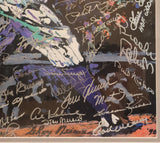 Framed Leroy Neiman Babe Ruth 11x14 Litho w/ Over 30 HOF Signatures JSA LOA